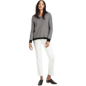 Madewell Black White Riverside Dotweave Pullover Sweater